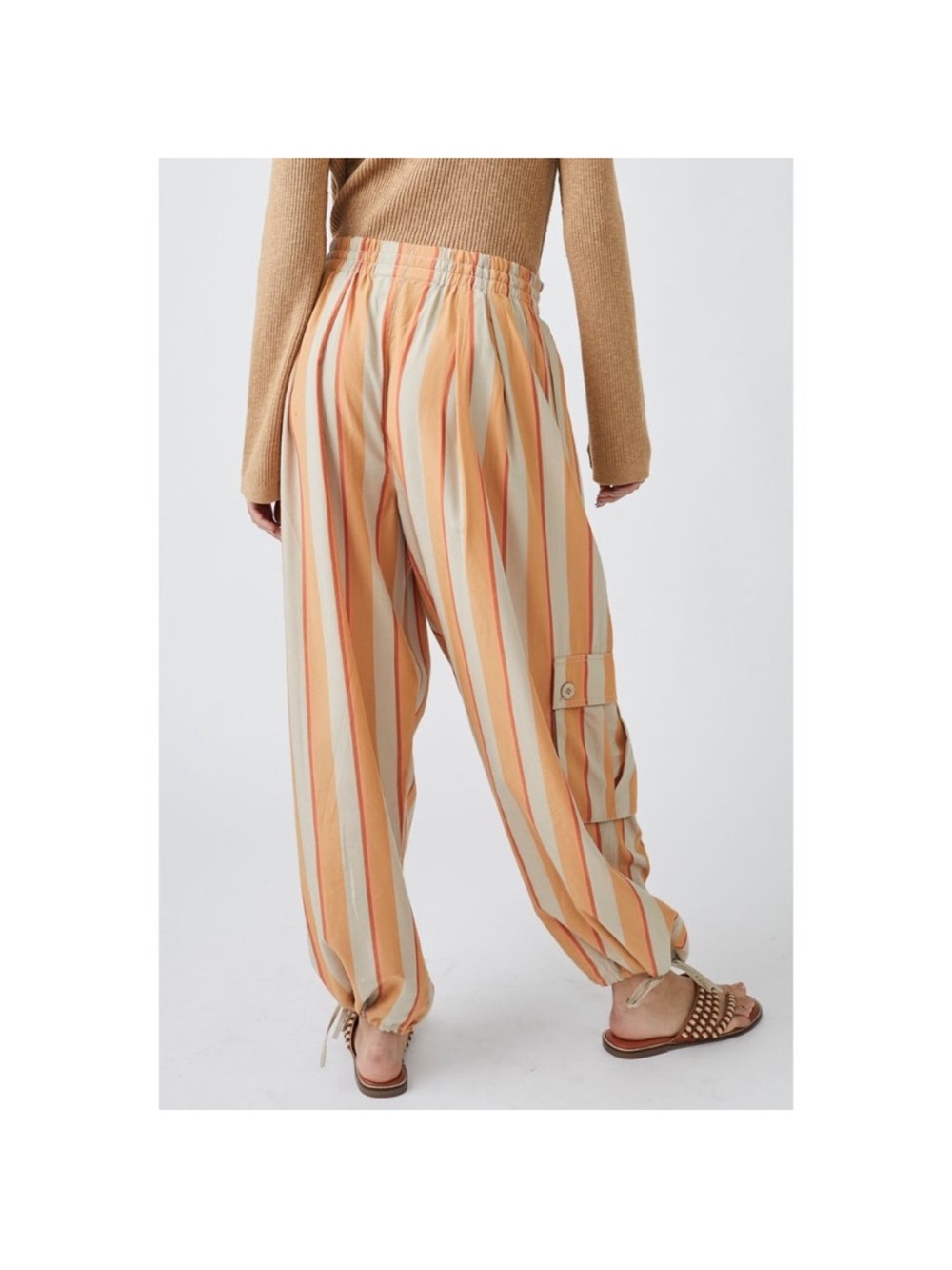 NWT, Free People Creamsicle Palash Yarn Dyed Cargo Pants - Picture 10 of 12